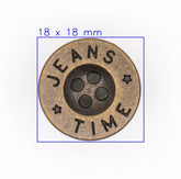 Metalen JEANS TIME Knoop - 18 mm Brons Knopen KNP00226